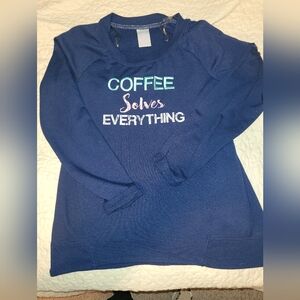 Secret Treasures WomensJuniors Small 4-6 Navy Blue Graphic Sleepwear Top